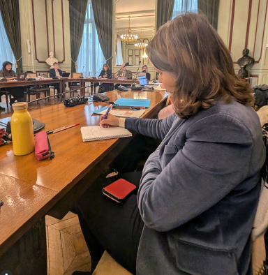 Eva Sas en réunion avec le rectorat
